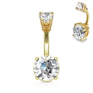 Gold plated surgical steel for sensitive belly piercings